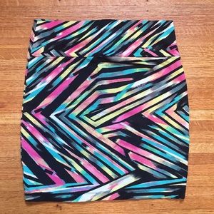 Rainbow Multi-colored Decree Mini Skirt